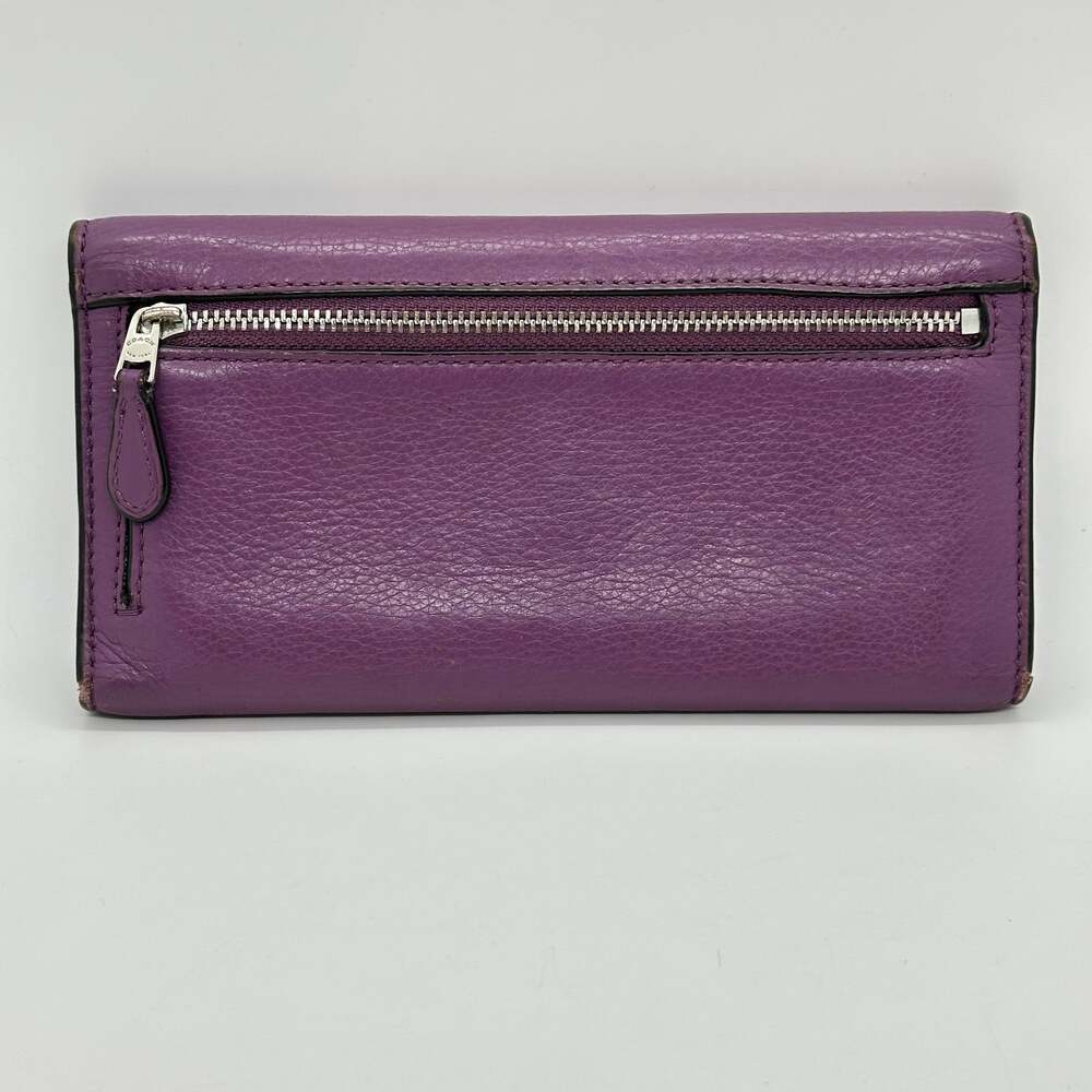 Coach Purple Pebble Leather Long Flap Wallet - Picture 5 of 16